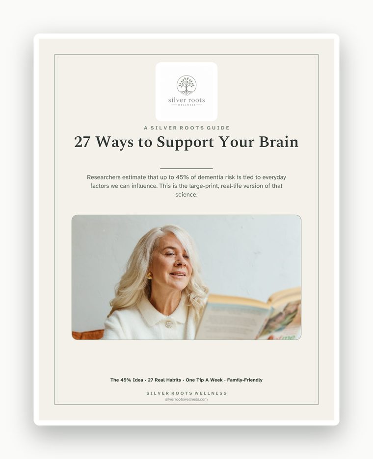 Cover of the bonus guide: 27 Ways to Support Your Brain